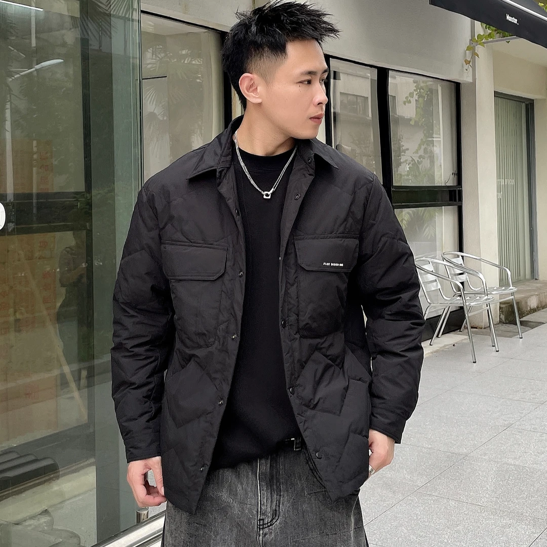 【90绒子翻领羽绒服】冬季免洗三防时尚简约轻奢外套502