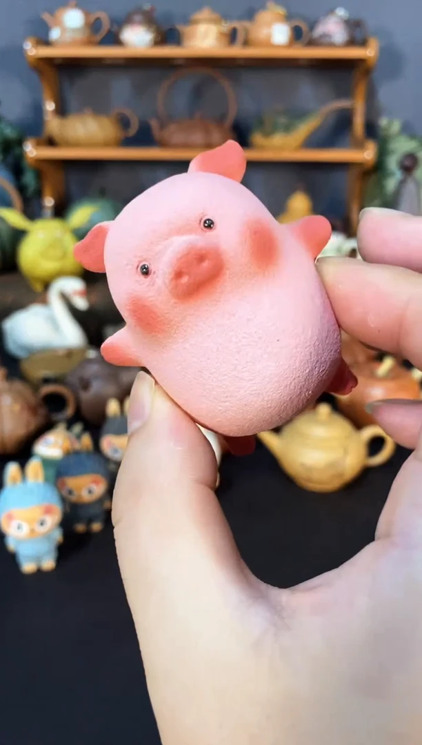 茶壶紫砂紫砂商品躺平粉猪