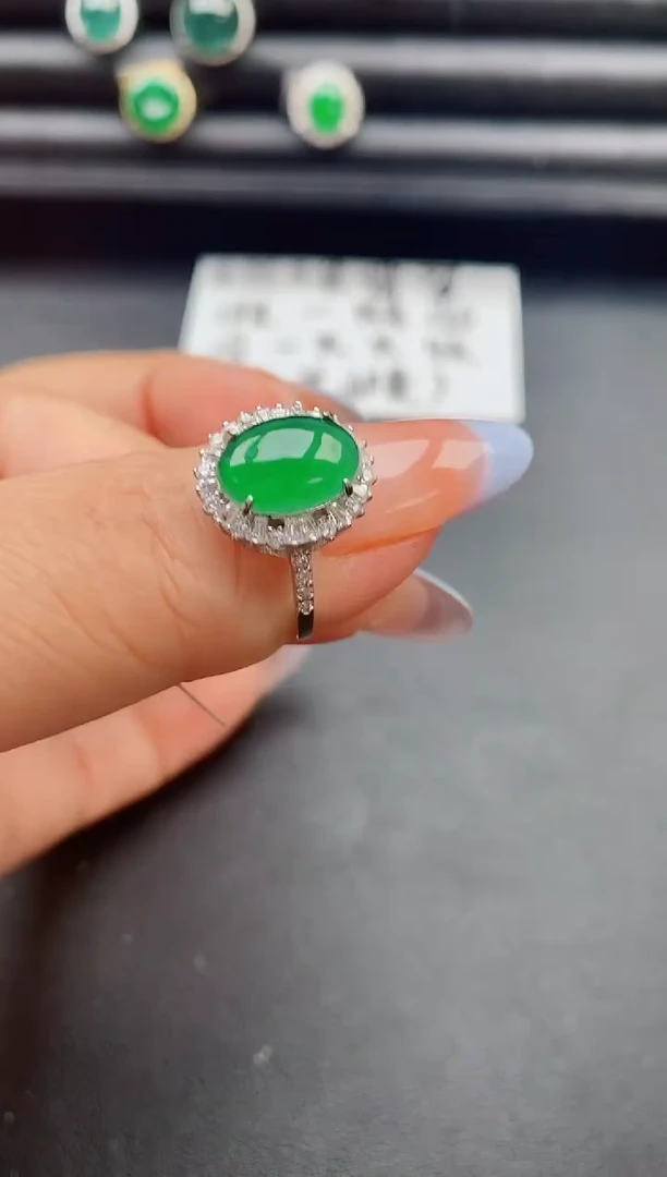 翡翠戒指银S925镶嵌3321321