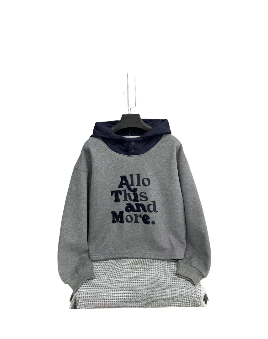 6229  连帽  下摆抽绳  字母  加绒  卫衣