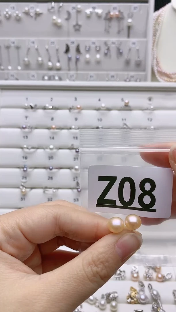 银S925镶嵌无淡水珍珠玉*Z08