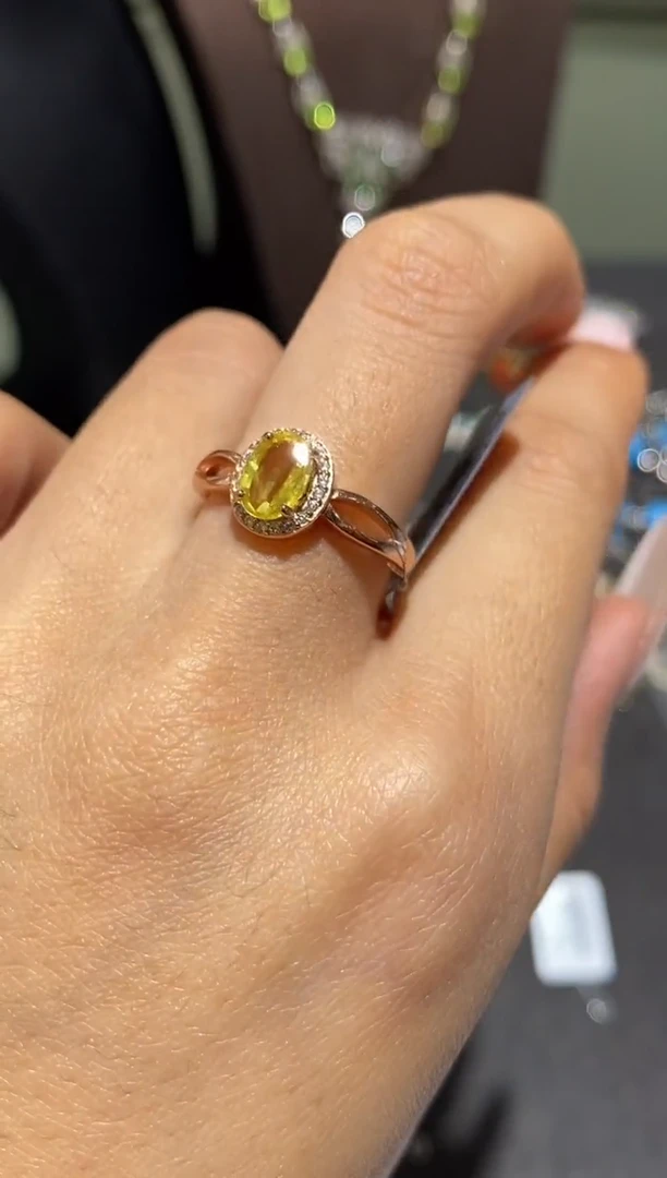 戒指蓝宝石银S925镶嵌戒指