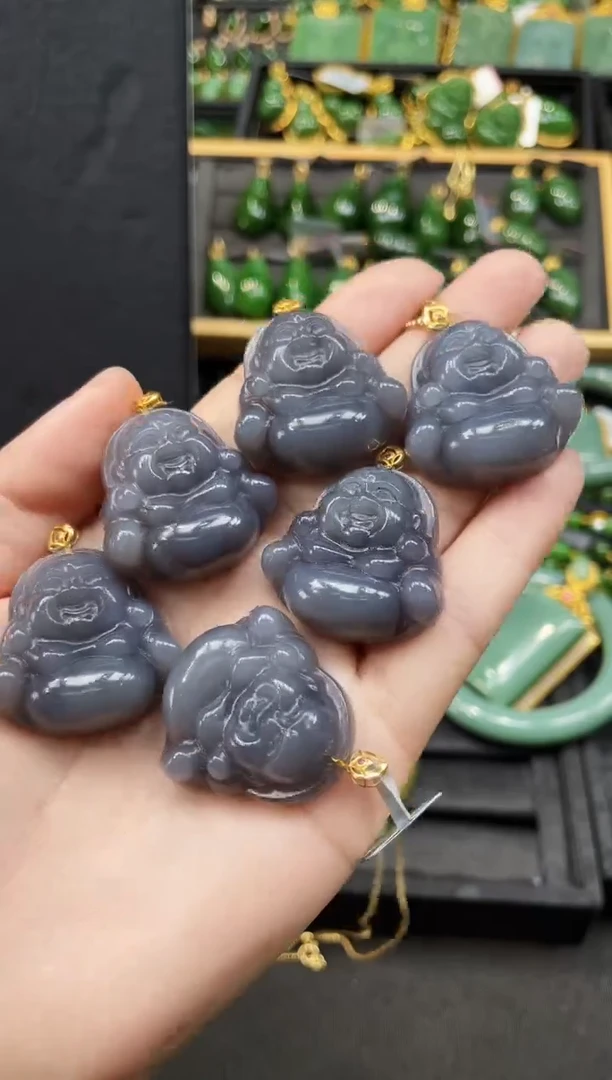 【闪购商品】和田玉吊坠18K金镶嵌32MM多样性发一