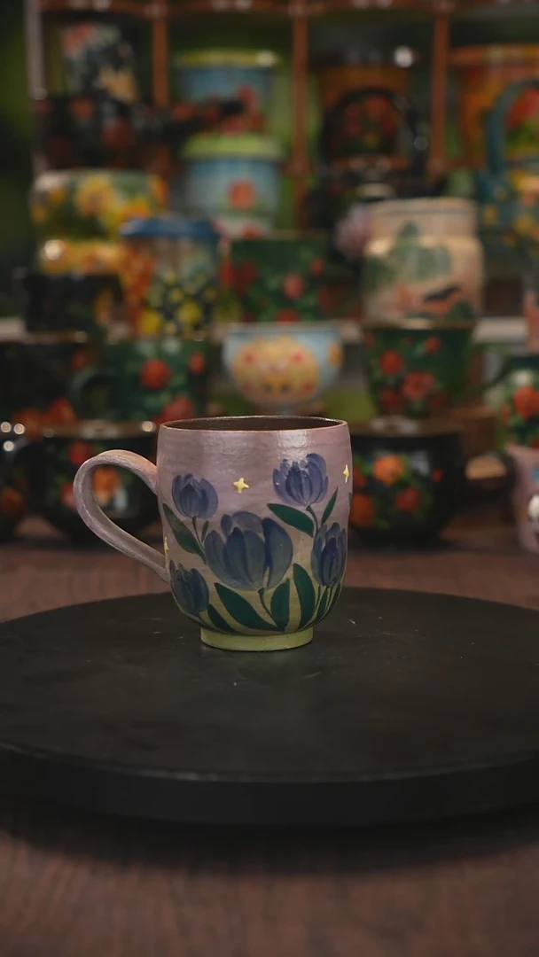 紫砂油画手绘釉下彩
