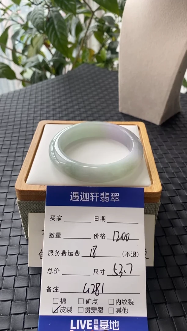 未镶嵌手镯翡翠G281圈口53.7