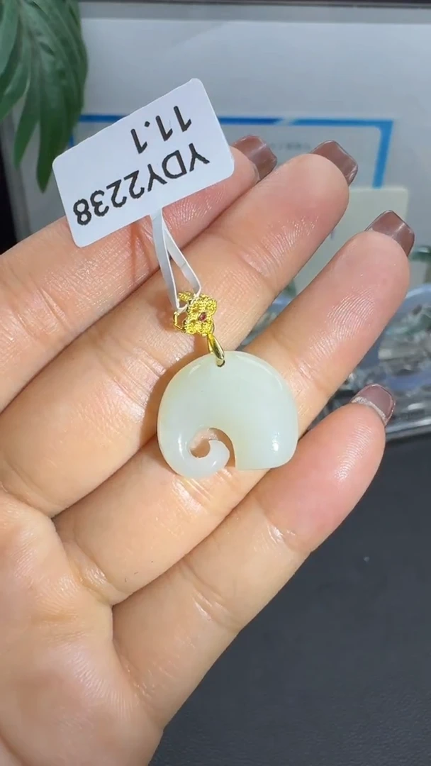 吊坠(不含链)银S925镶嵌和田玉吊坠