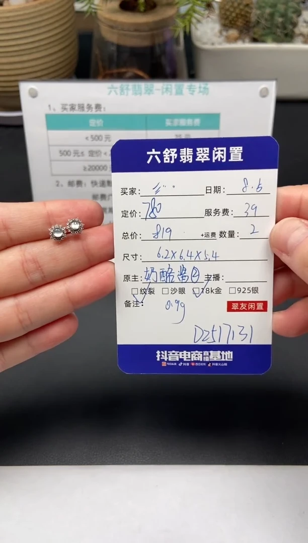 翡翠18K金镶嵌耳饰?**”D2517131