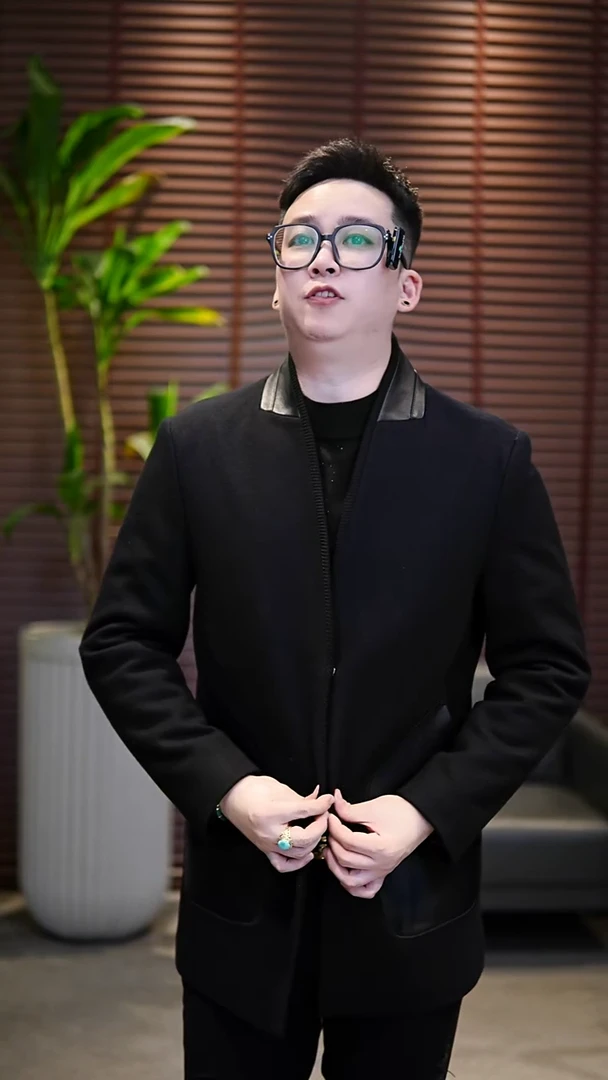 48码（110-130斤）长款羊皮拼皮羊毛夹棉夹克28D18