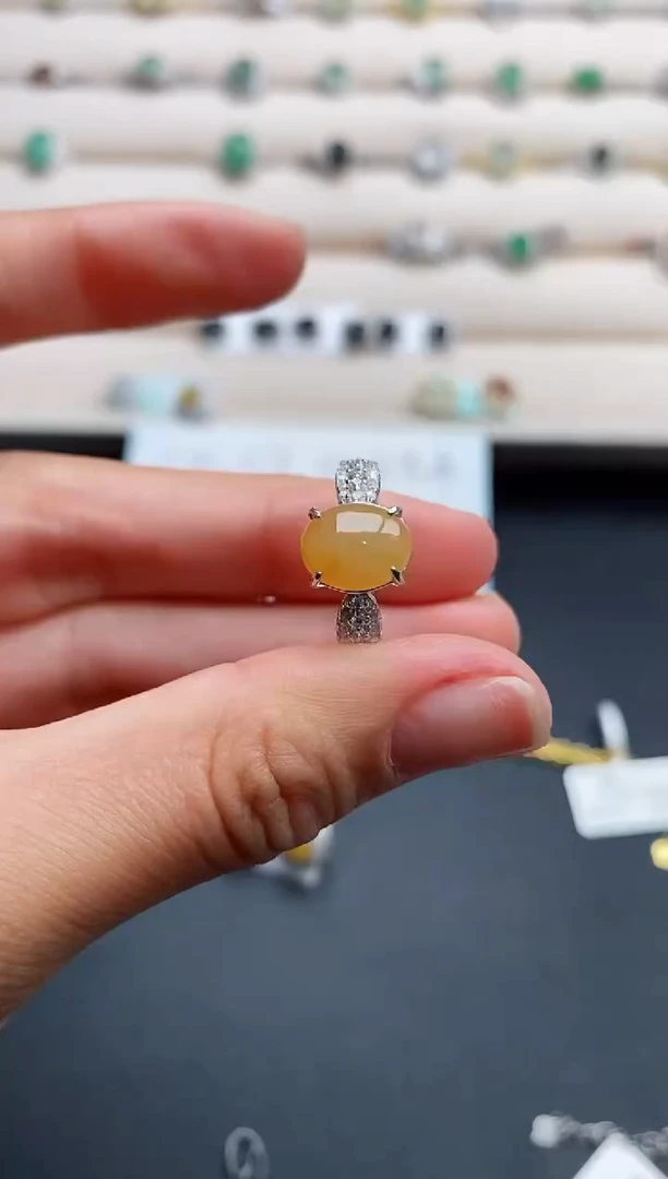 银S925镶嵌戒指翡翠555555+4