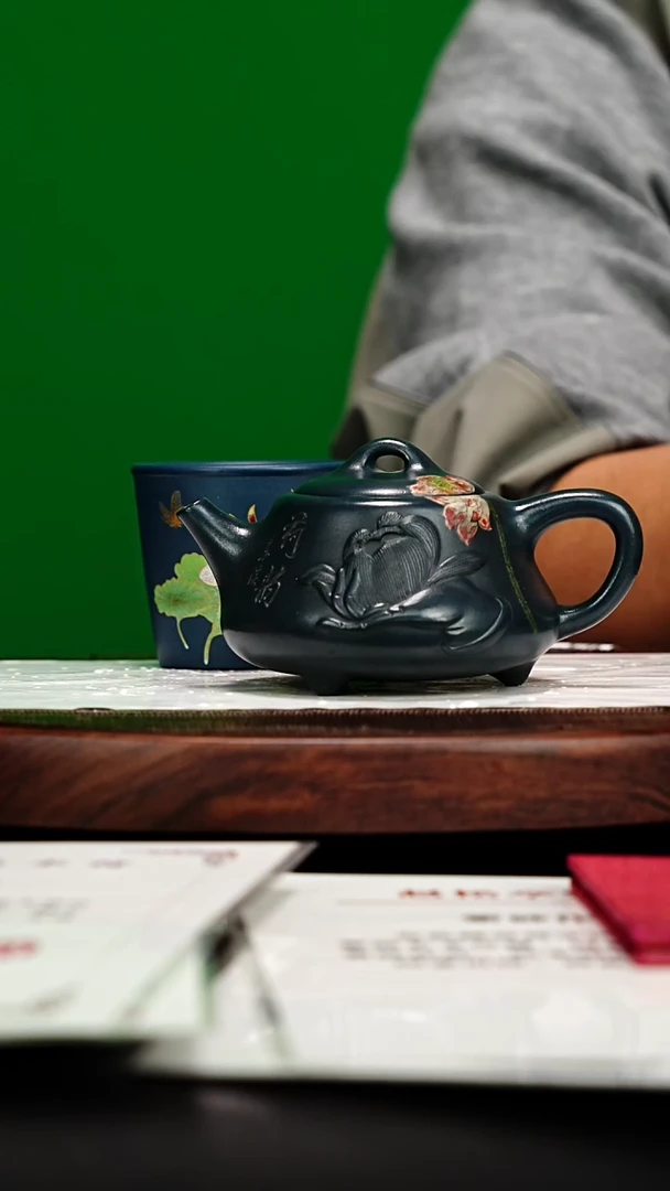 宜兴原矿高端紫砂 燕尾青280cc