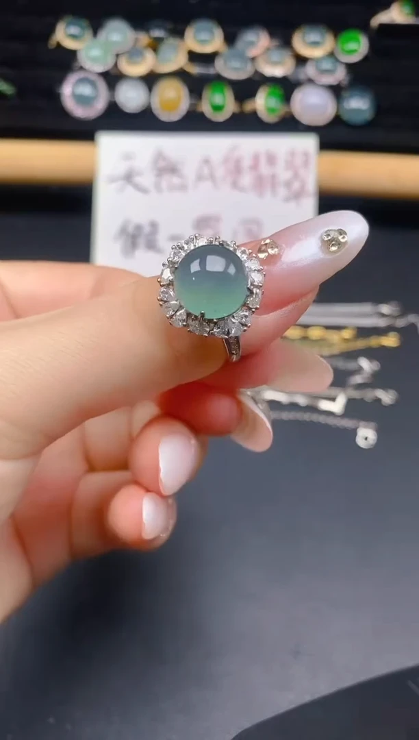 银S925镶嵌戒指翡翠65