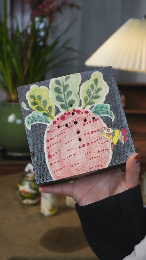 瓷片玄子泡台13×13cm 高4.5