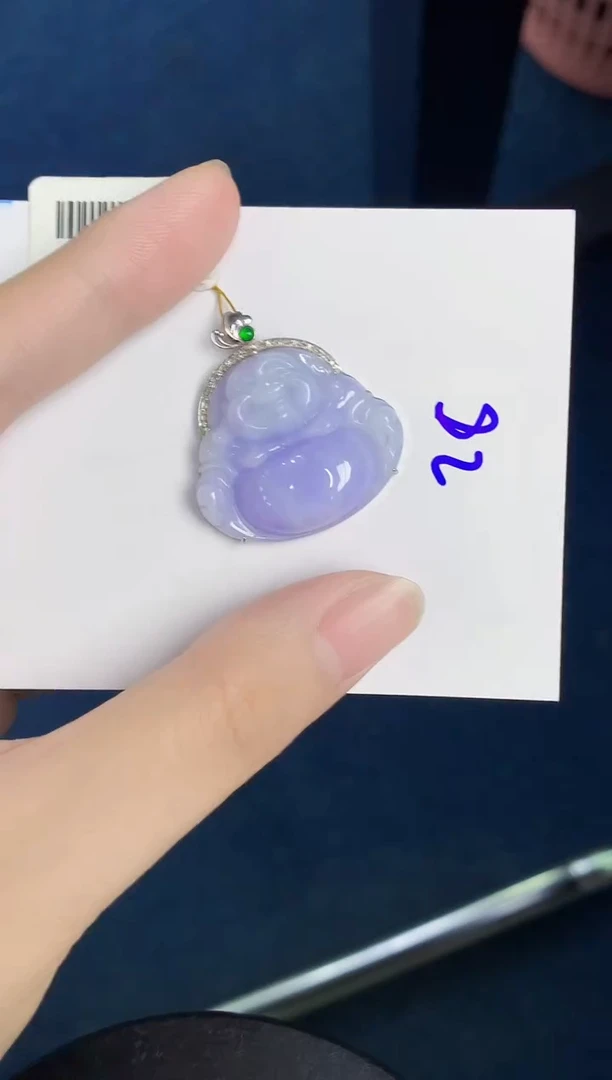翡翠18K金镶嵌颈饰天然翡翠緬甸A貨