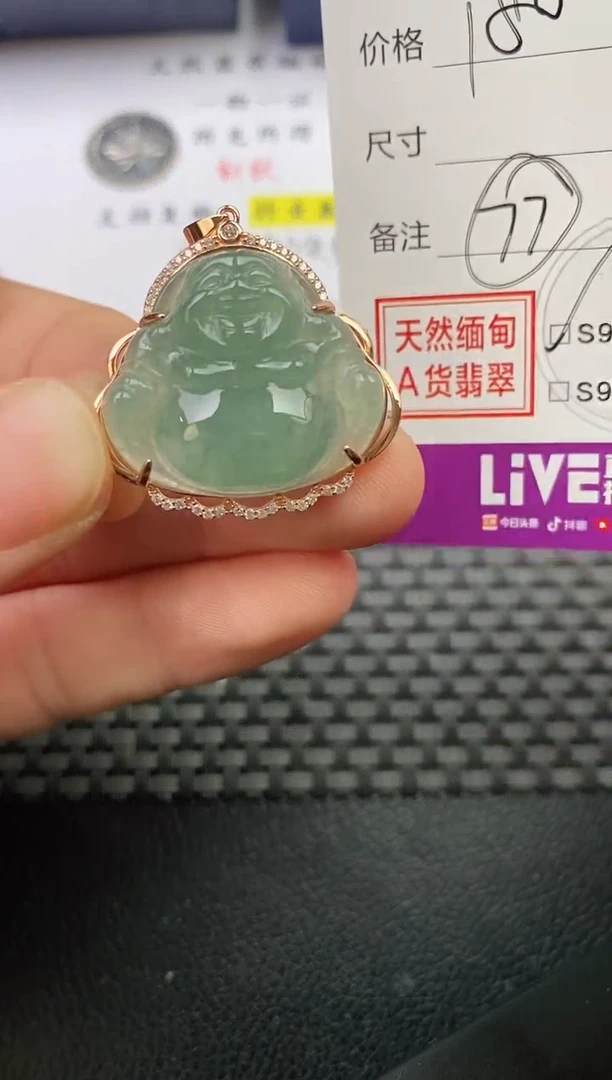 颈饰银S925镶嵌翡翠逝***言挂件