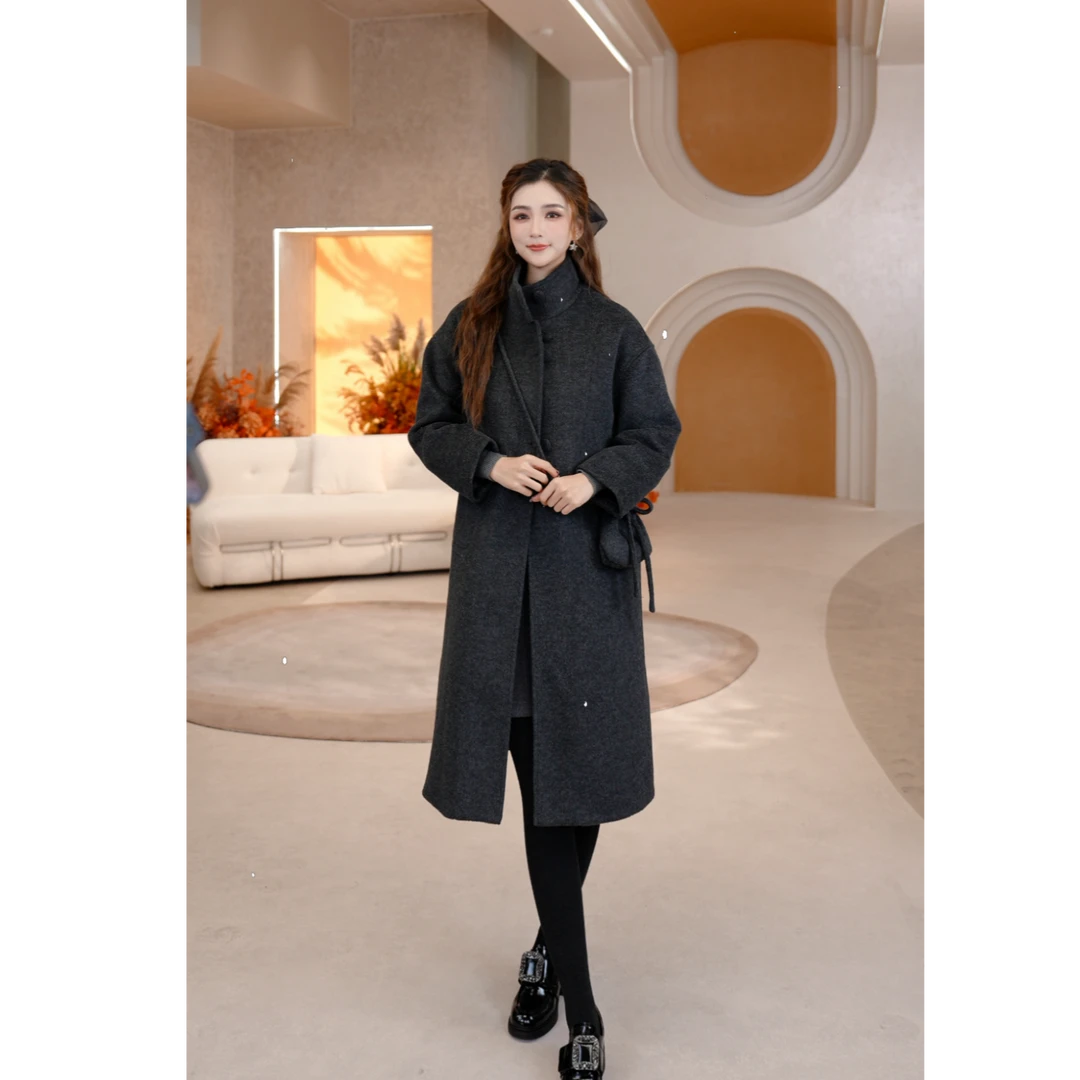 COCO BECCI【罗马纪念日】90白鸭羊毛法式中长羽绒外套CFLJD200297