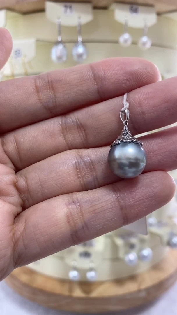 【闪购商品】海水珍珠吊坠(赠链)银S925镶嵌大溪地吊坠