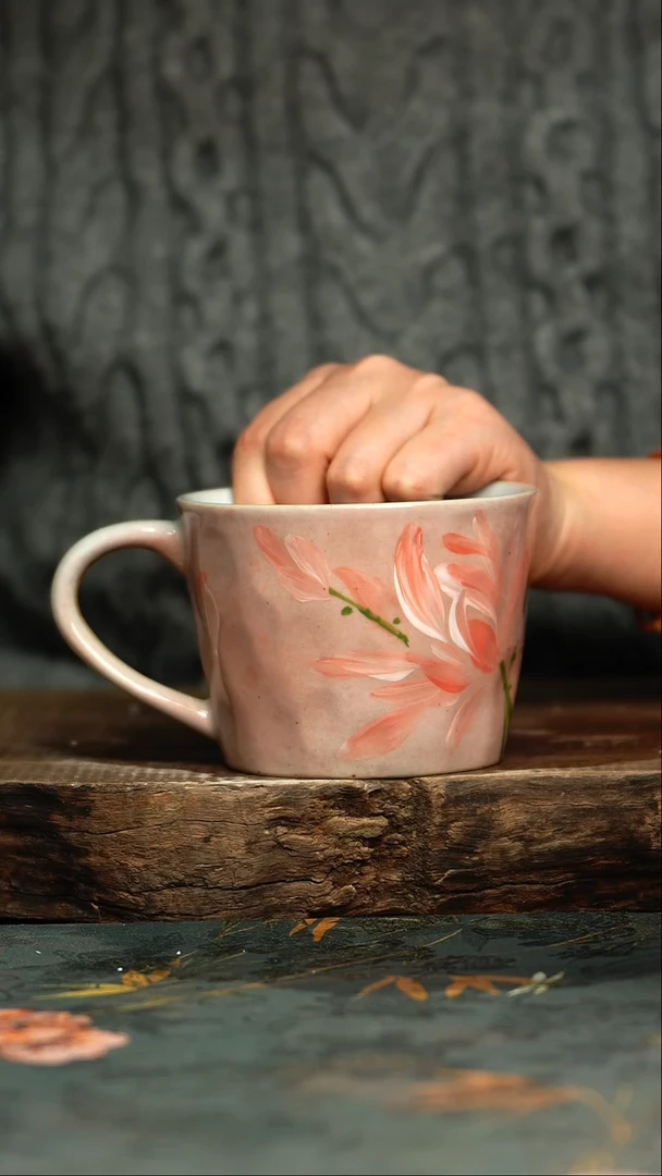 【闪购商品】杯杯釉下彩手工手绘同款陶器