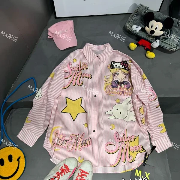 二龙欧货【美少女衬衫条纹潮牌】20383