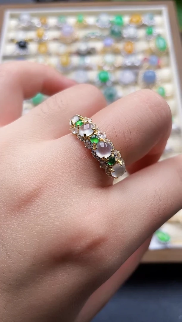 银S925镶嵌戒指翡翠64