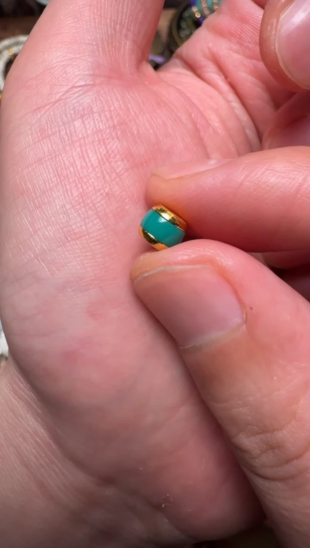 【闪购商品】绿松石颈饰足金镶嵌松石汉堡珠