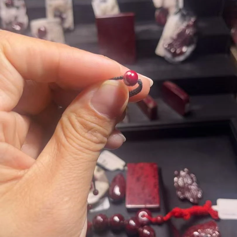 天然辰砂天然朱砂原矿戒指