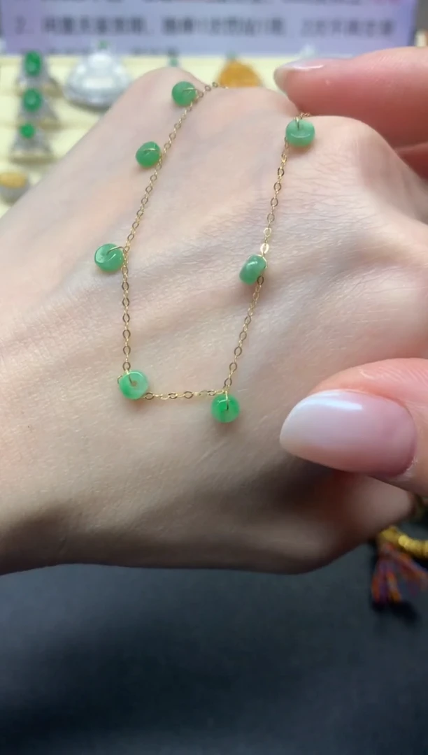 【闪购商品】翡翠手链18K金镶嵌多样性发其一|360+36