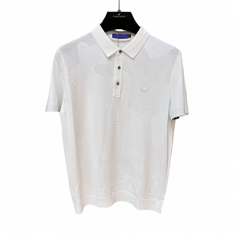 【冰感伊力特】翻领短袖polo衫绣标男士修身高级轻奢休闲T恤-24335