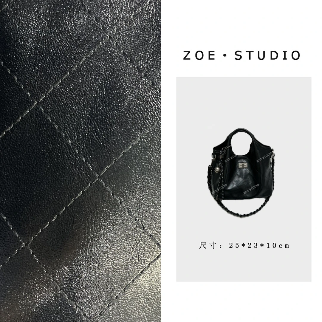 【佐伊甄选】ZT-D7098-黑色轻奢女士经典小众斜挎斜跨包包