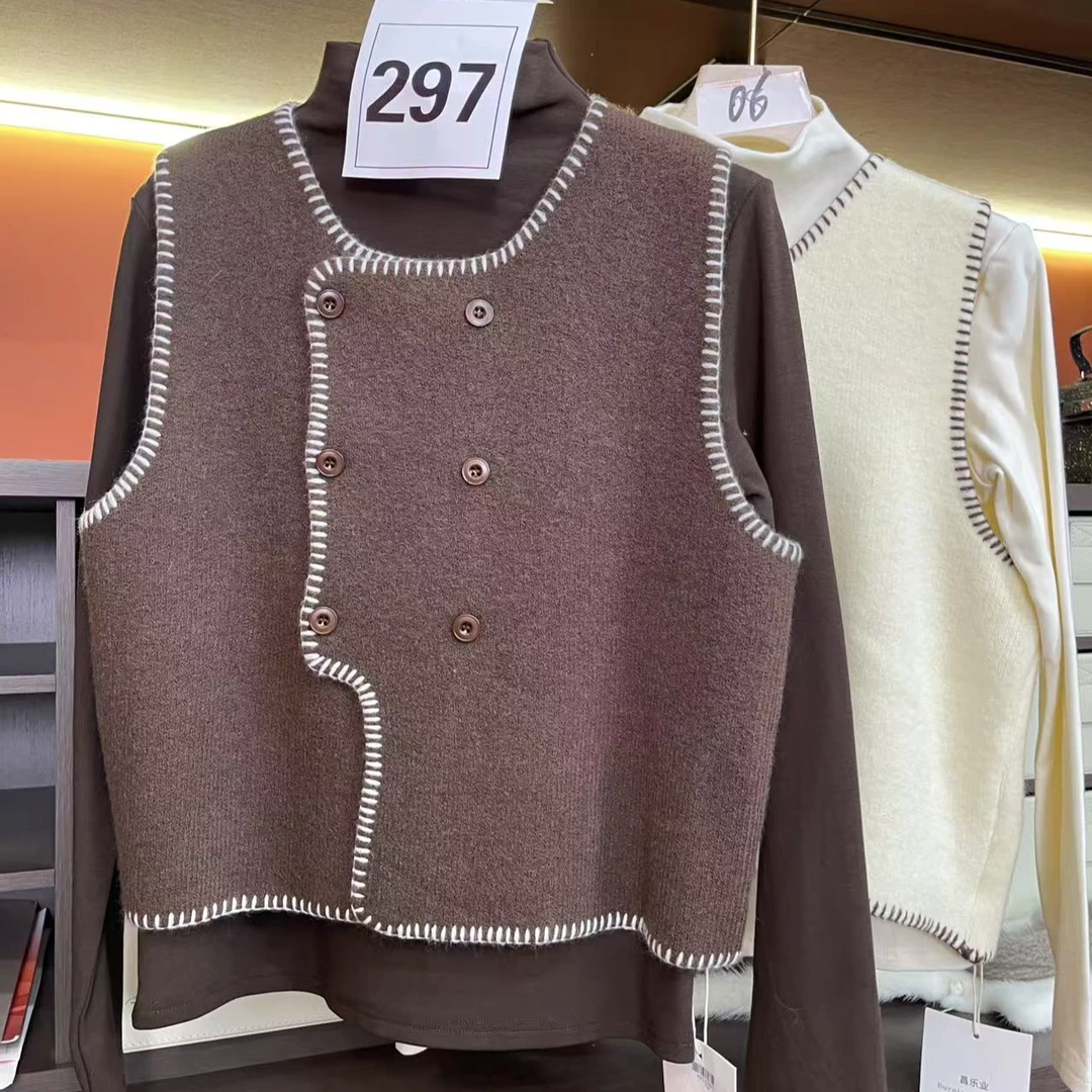 297毛针织衫冬季厚款圆领休闲时尚网红小香风女装春季气质