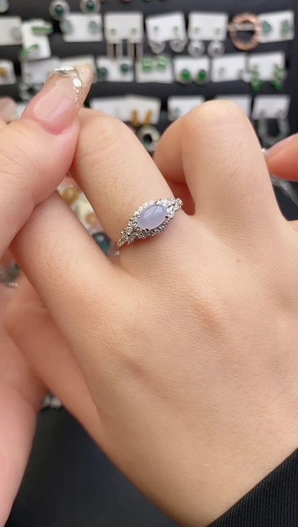 银S925镶嵌戒指翡翠0