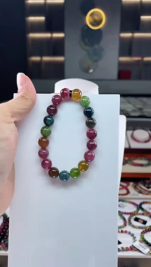 未镶嵌单圈手串碧玺（多样性发一条）Q