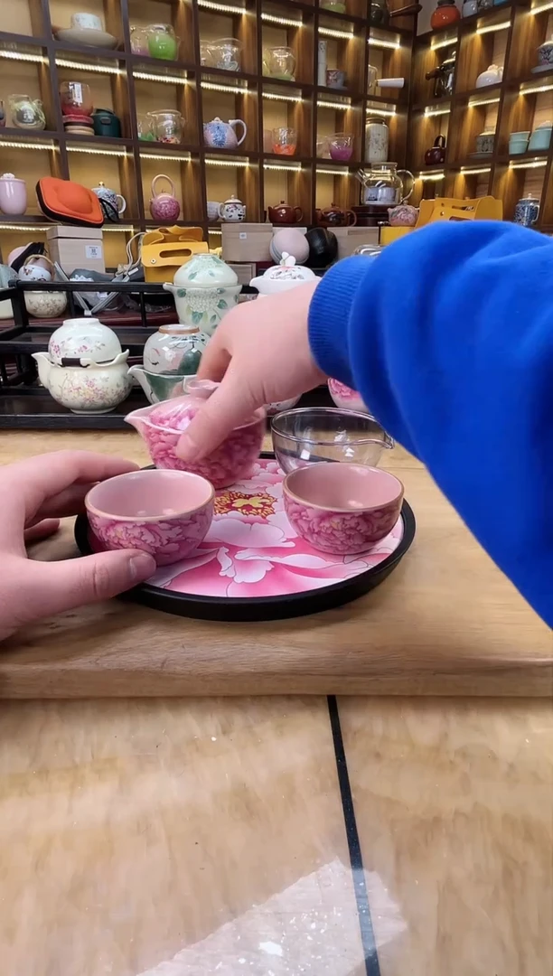 【闪购商品】粉汝牡丹旅行+圆粉牡丹盘