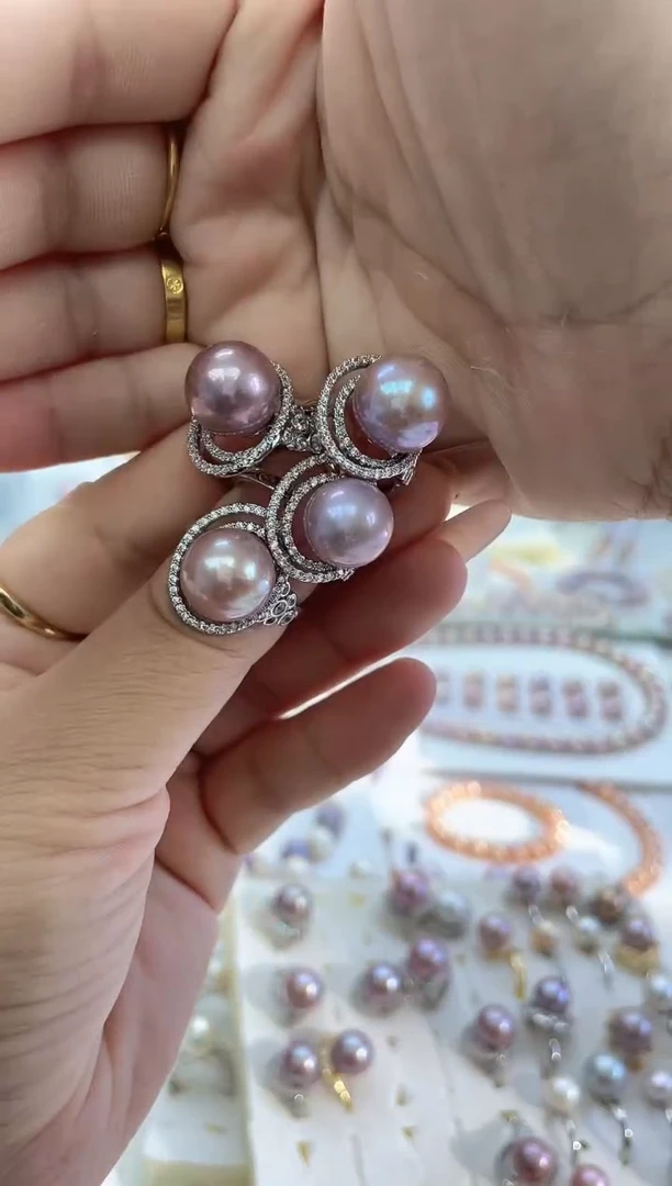 未镶嵌戒指淡水珍珠紫色系 12-13mm(多样性发一）