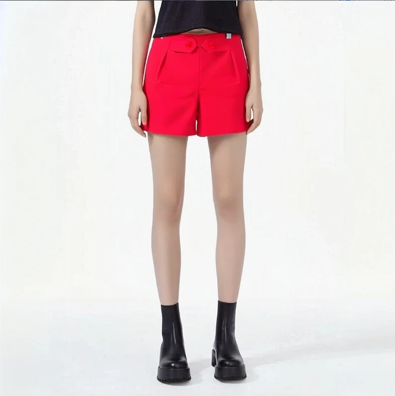 99新 DIOR/迪奥 38码/纯色收腰压褶时尚休闲短裤/9035763