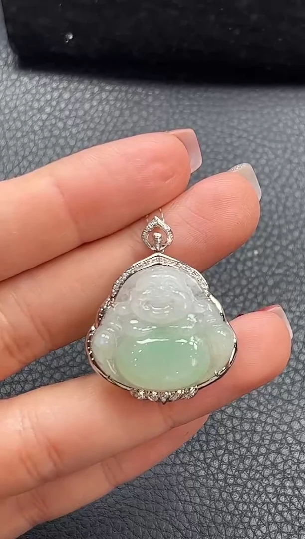 【闪购商品】翡翠颈饰18K金镶嵌佛公