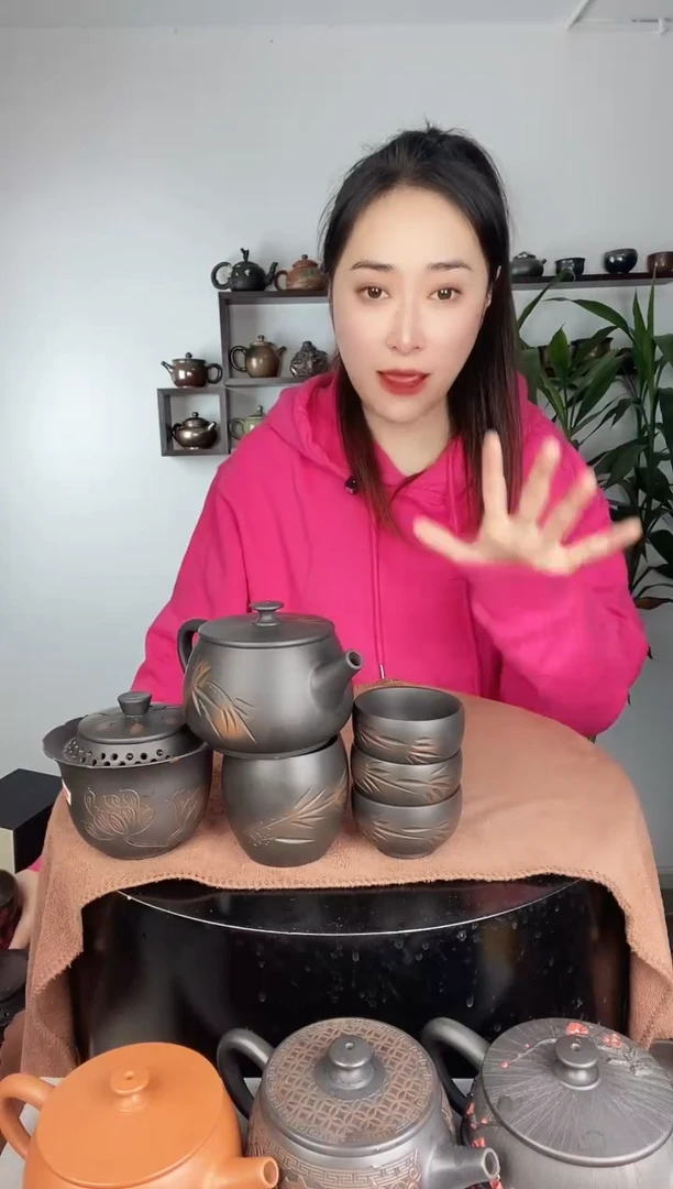 【闪购商品】壶Z建水紫陶竹子300cc竹子6件套