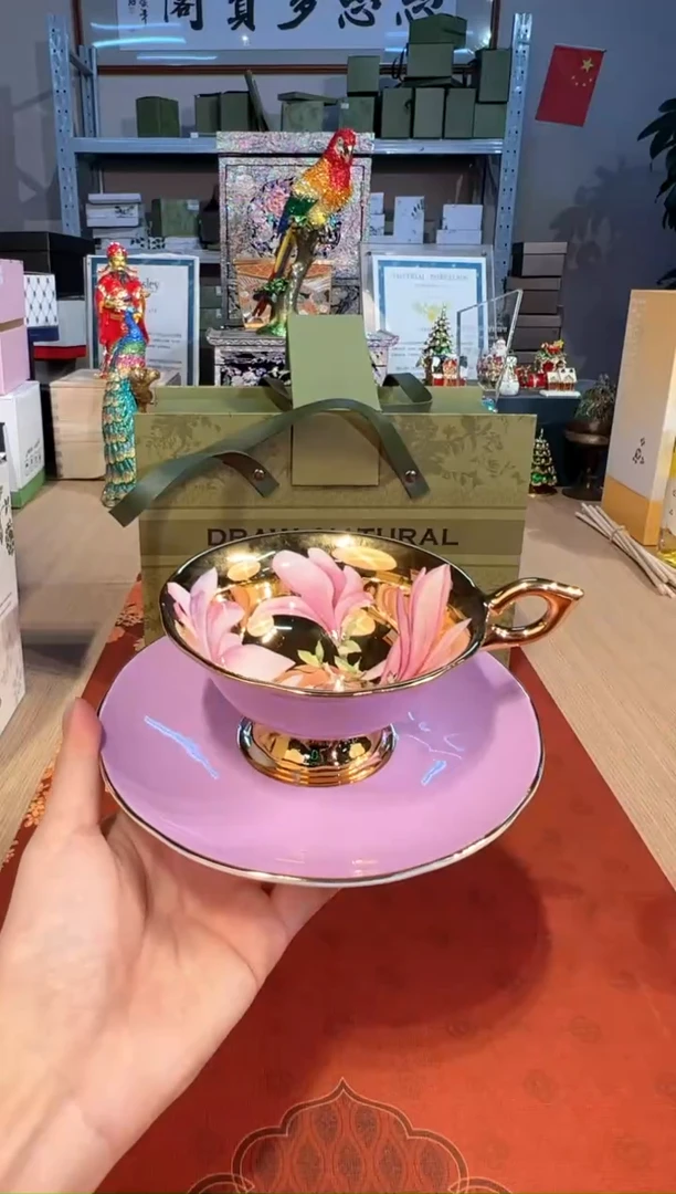 【闪购商品】杯142自然写生（丹顿紫釉玉兰杯碟）