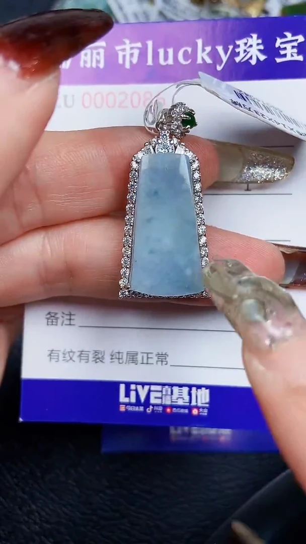 颈饰银S925镶嵌翡翠2086