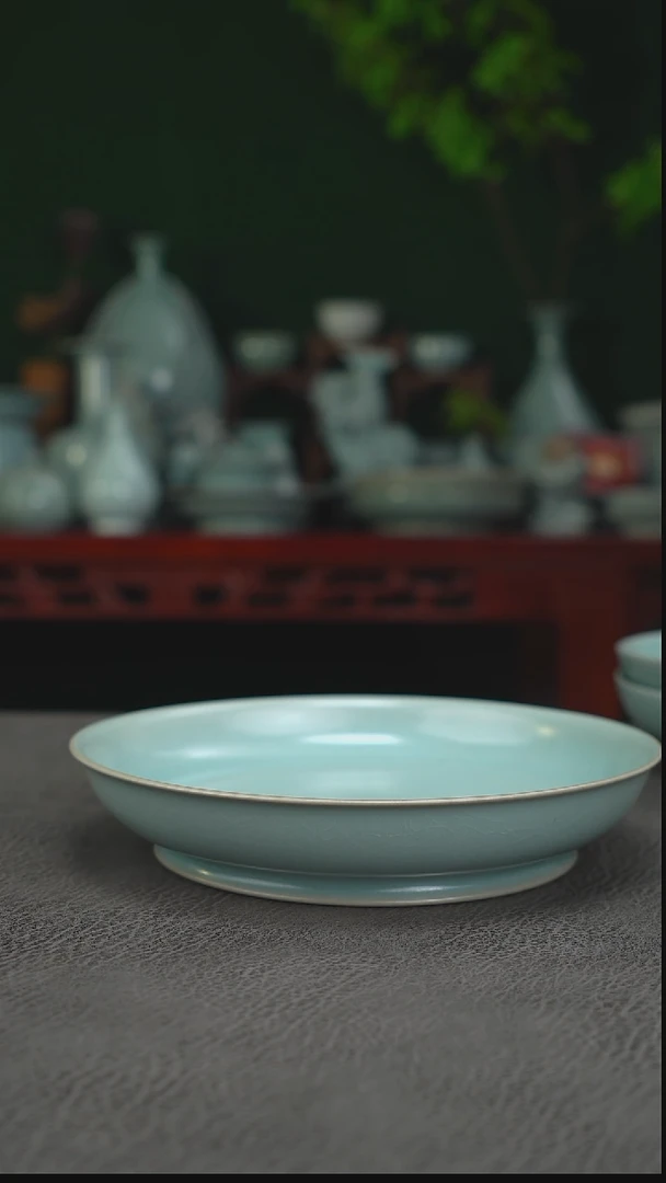 78号扫地僧卷足汝窑盘二级品大瑕福利~帆