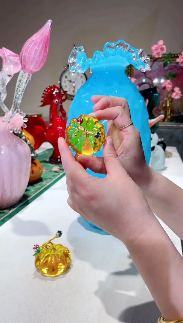 琉璃手工艺品   小号水晶南瓜