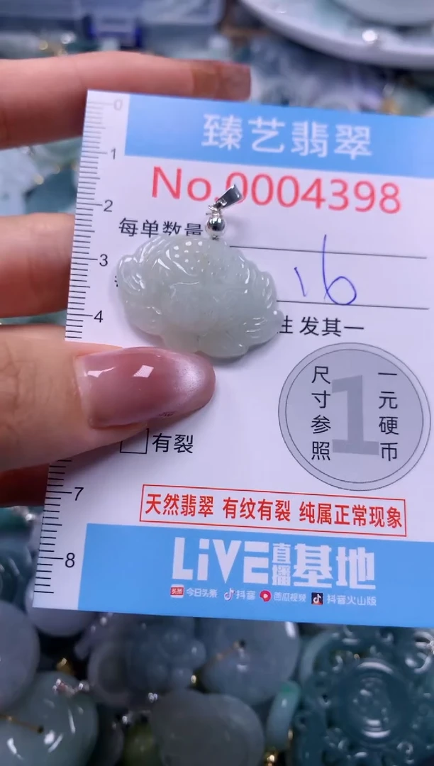 翡翠未镶嵌颈饰含绳0004398