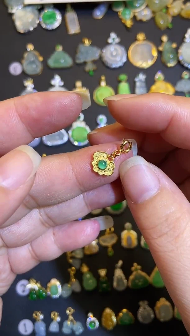 吊坠(不含链)银S925镶嵌翡翠1