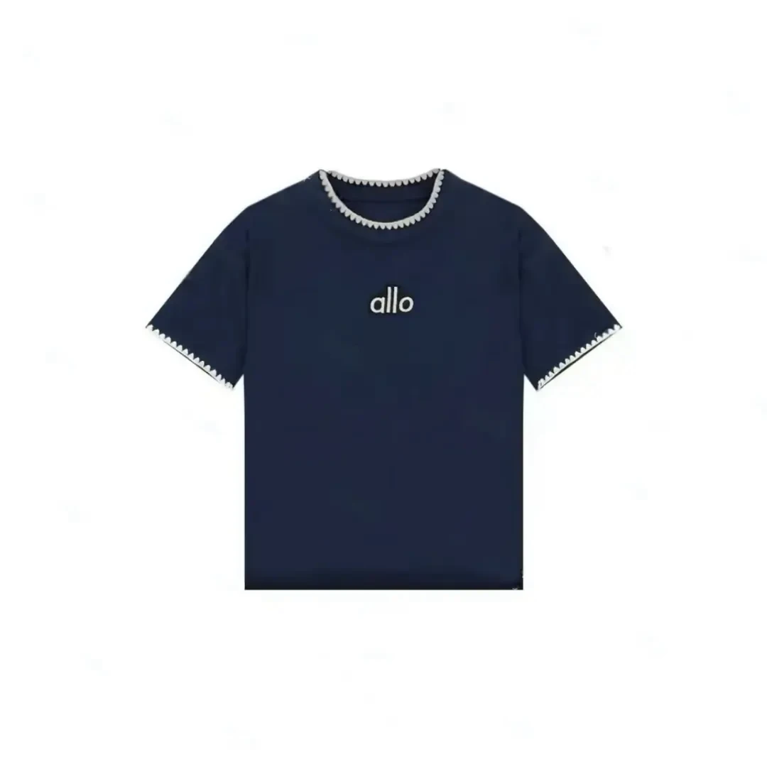 【复古花边】2025夏新款时尚设计简约刺绣百搭圆领T恤短袖女上衣