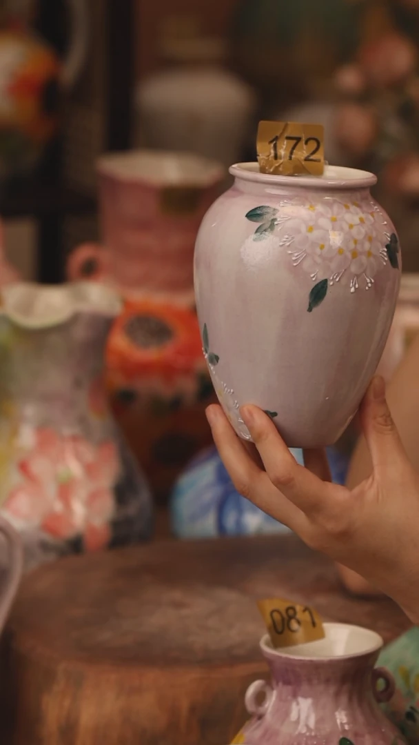 陶瓷172景德镇设计师手作花器摆件侘寂风