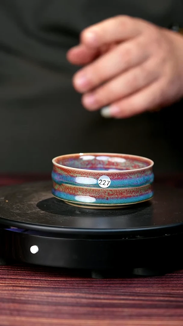 227#盼龙窑一级品原矿钧瓷竹节普洱杯