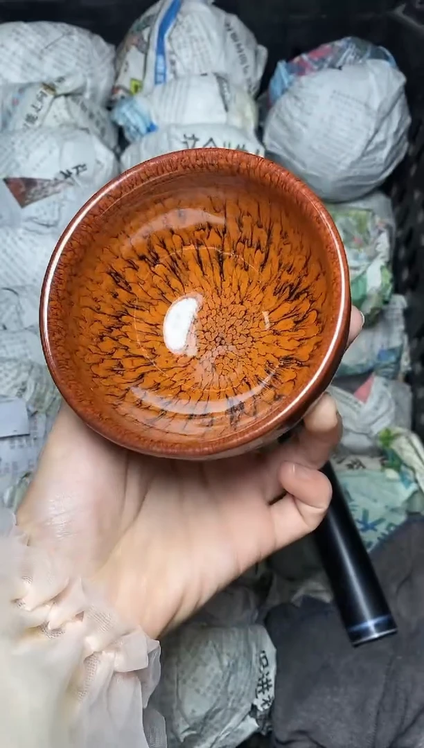 【闪购商品】茶盏红百花 盏三疯建盏茶器