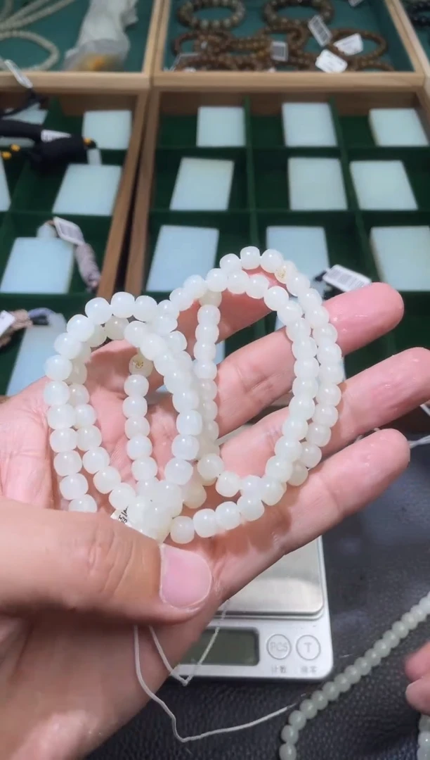 未镶嵌手链和田玉珠链卡7