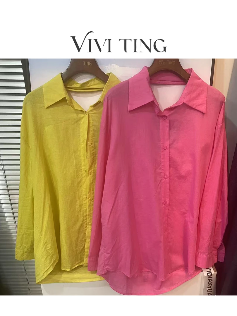 【VIVI·TING】婷姐推荐宽松后镂空衬衣长袖百搭时尚防晒衬衫s577