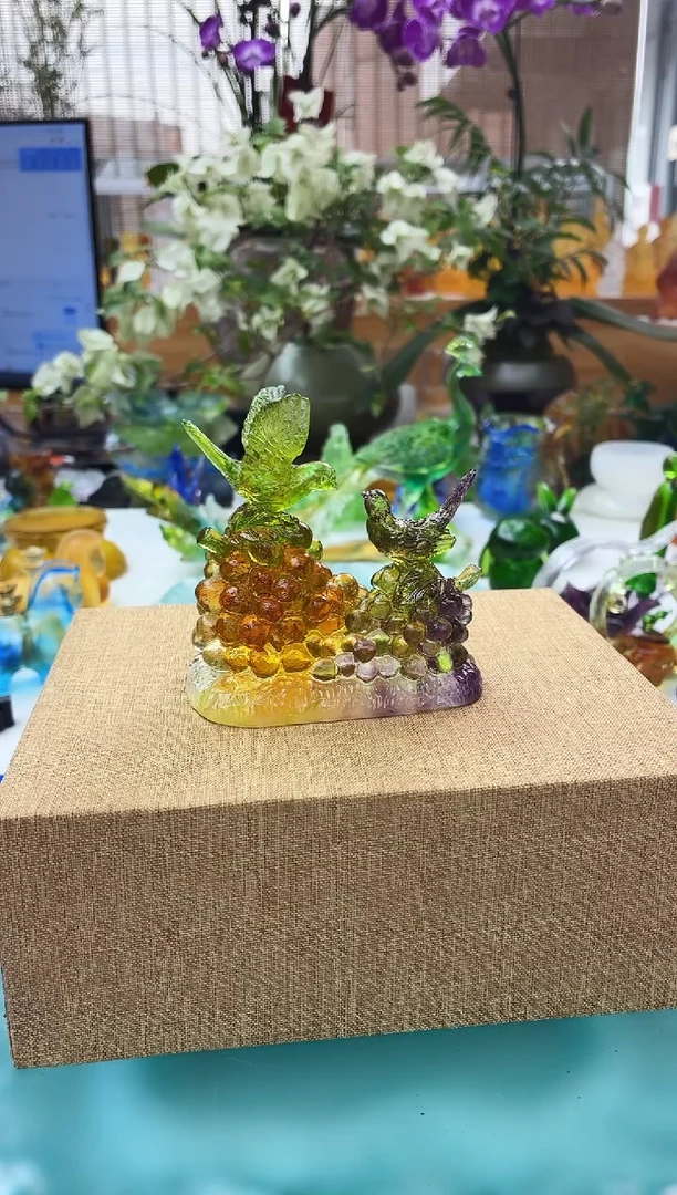 手工艺品琉璃彩色好运连连摆件