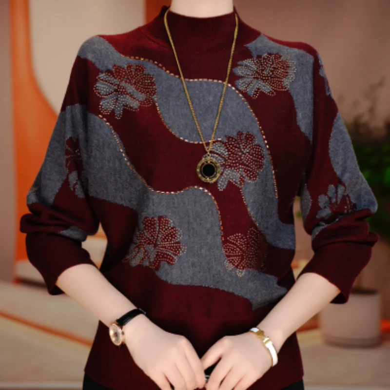 国颐 新款澳绒磨毛长袖气质显瘦百搭时尚轻奢立领小衫V25Q1248